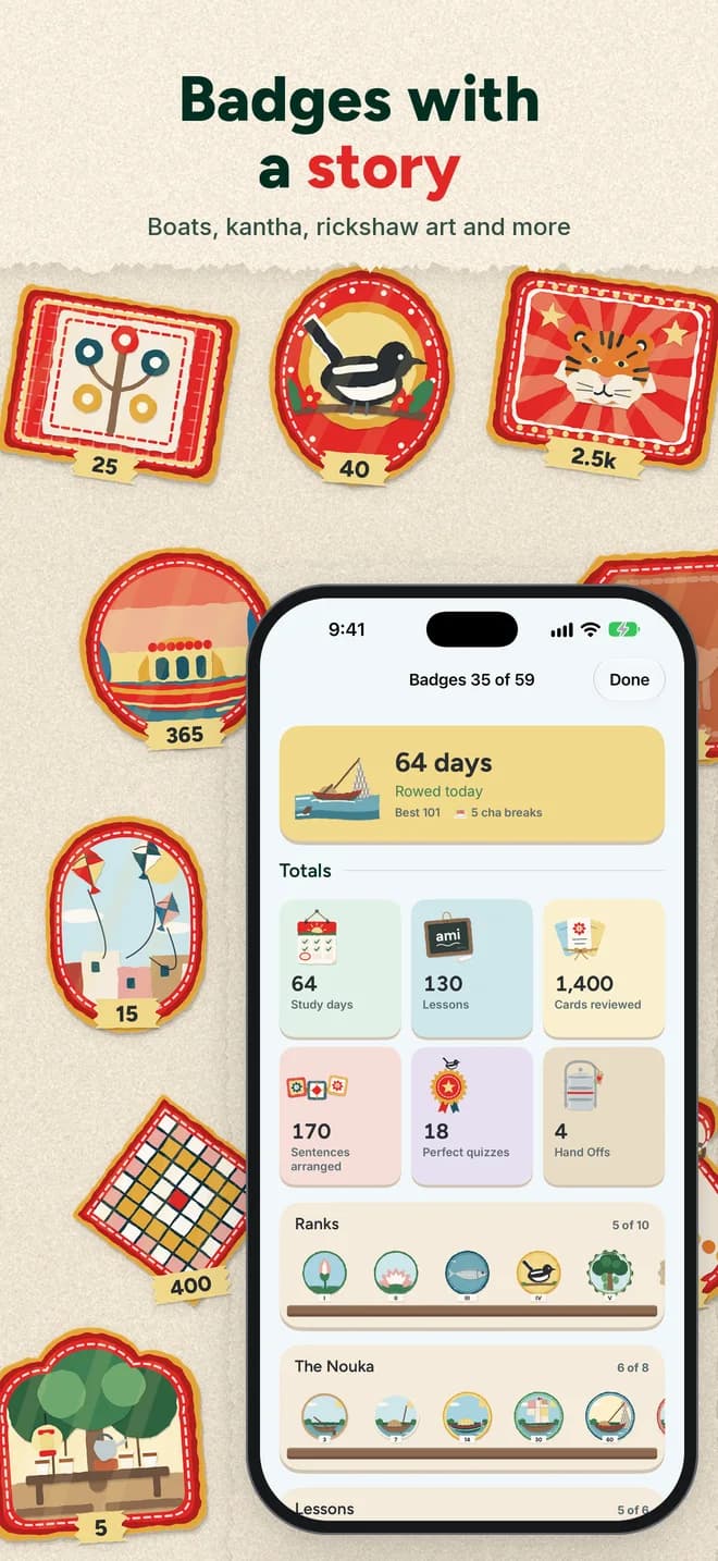 Badges with a story: boats, kantha, rickshaw art and more